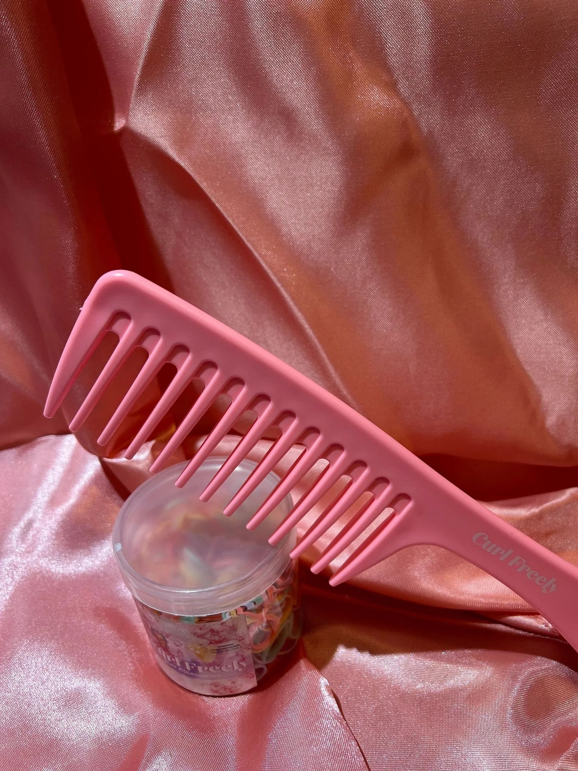 Pink Detangling Comb - Branded - Combs & Brushes from Curl Freely